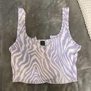 Purple zebra striped tank top, from SHEIN, haven’t worn it ever